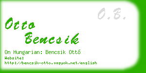 otto bencsik business card